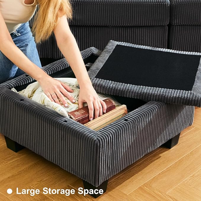 Belffin Modular Sectional Sofa Sectional Sleeper Sofa with Storages Sofa Bed Sectional Couches for Living Room (Dark Grey)