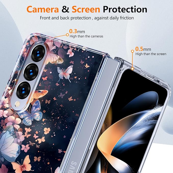 for Galaxy Z Fold4 CaseBuilt-in Magnet CircleWireless Charging | Military-Grade Shockproof case Cover for Samsung Galaxy Z Fold4Anagallis