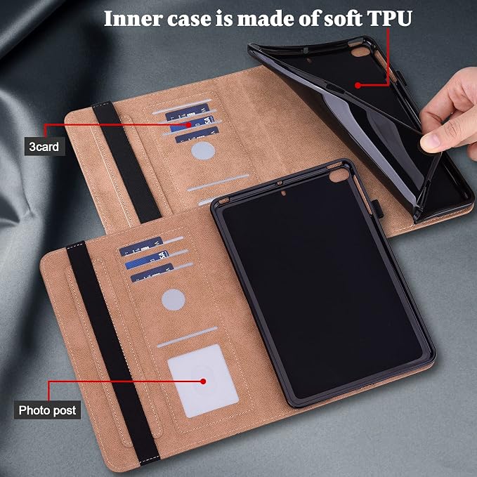 ALILANG Case for Samsung Galaxy Tab A 10.1 Inch 2019 (SM-T510/T515) with Pen Holder &amp Multiple Viewing Angles Smart PU Leather Cover for Samsung Tab A 10.1 Case 2019-Black