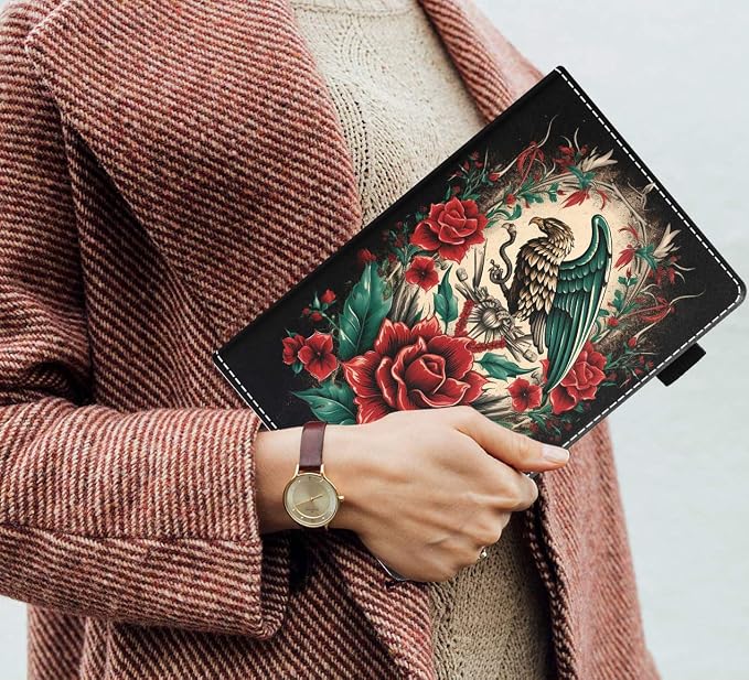 Case for Amazon Kindle Fire 7 Tablet (7 Display 12th Generation 2022 Release) Slim PU Leather Stand Folio Cover with Card Slot &amp Auto Wake Sleep Abstract Paint Butterfly