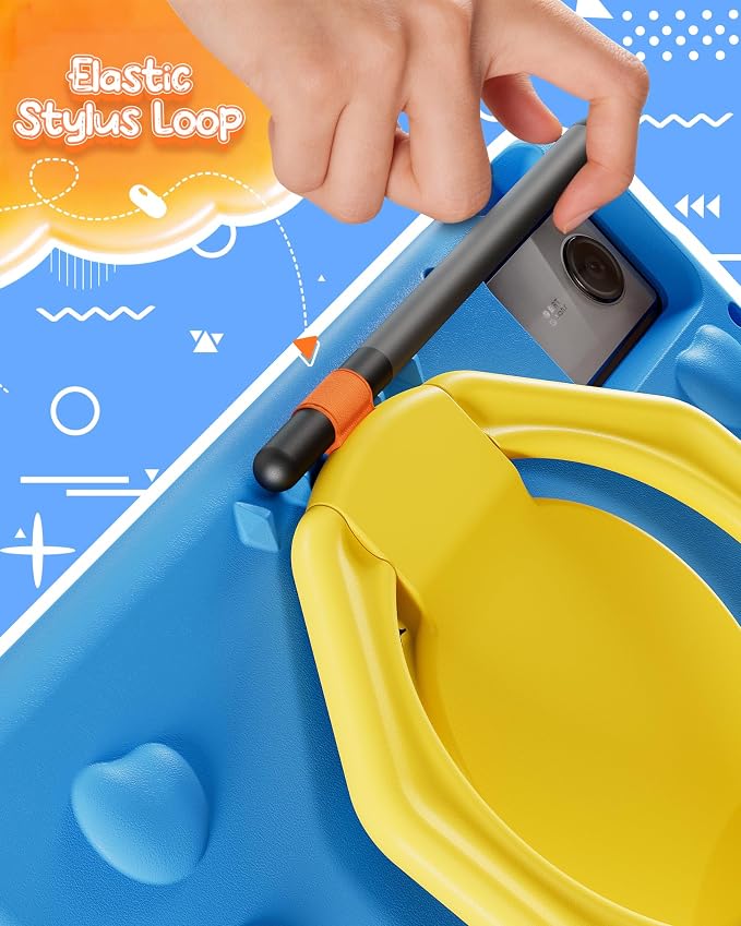ProCase Kids Case for Lenovo Idea Tab 11 2025/K11 Gen 2 (TB-336ZU/TB-336FU) Shockproof Lightweight Tablet Cover with 360° Rotating Handle &amp Stand -Blue