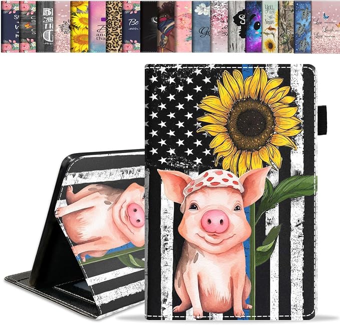 Case for Amazon Kindle Fire HD 10 Tablet 10.1 (9th/7th Generation 2019/2017 Release) Slim Folding Stand Folio Cover with Card Slot &amp Auto Wake/Sleep - African American Girl