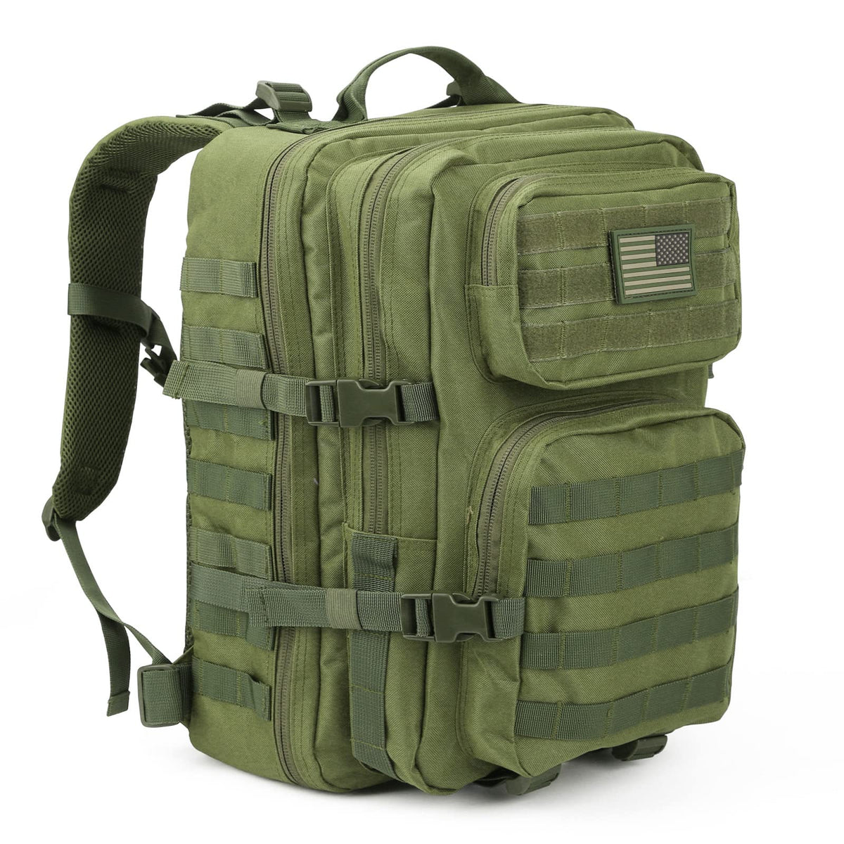 REEBOW GEAR Military Tactical Backpack for Men Large Army 3 Day Assault Pack Molle Hiking Daypack Bag (Green)