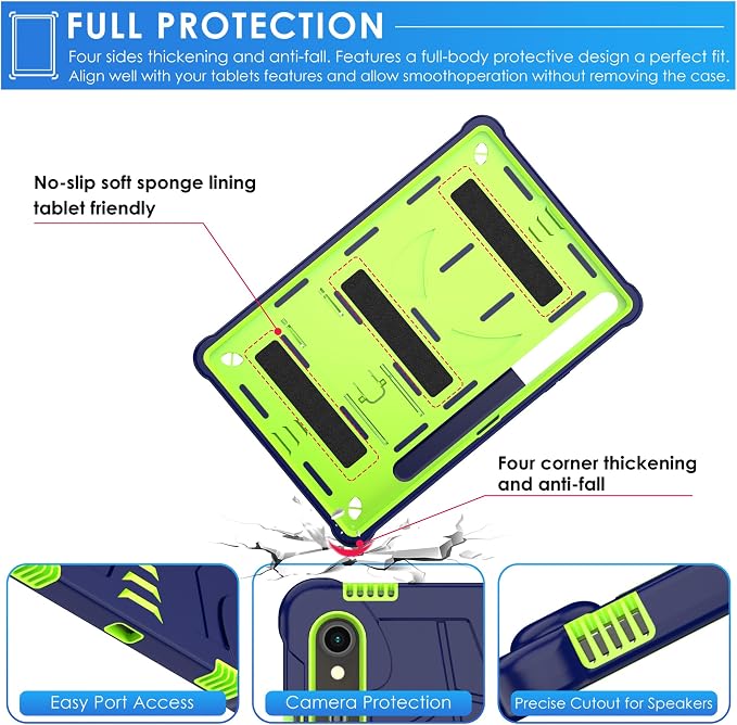 DETUOSI Case for Samsung Galaxy Tab S10 Lite / S10 FE / S9 FE 10.9-Inch with S Pen Holder + Shoulder Strap3-Layer Hybrid Heavy Duty Full-Body Shockproof4-Angle Viewing Protective Cover