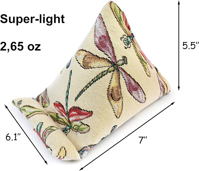 Handmade Phone Pillow Holder - The Wedge Mobile Device Stand - Fabric Phone Stand for All iPhones All Smartphones! 7 x 6.1 x 5.5 Inches (ABC)