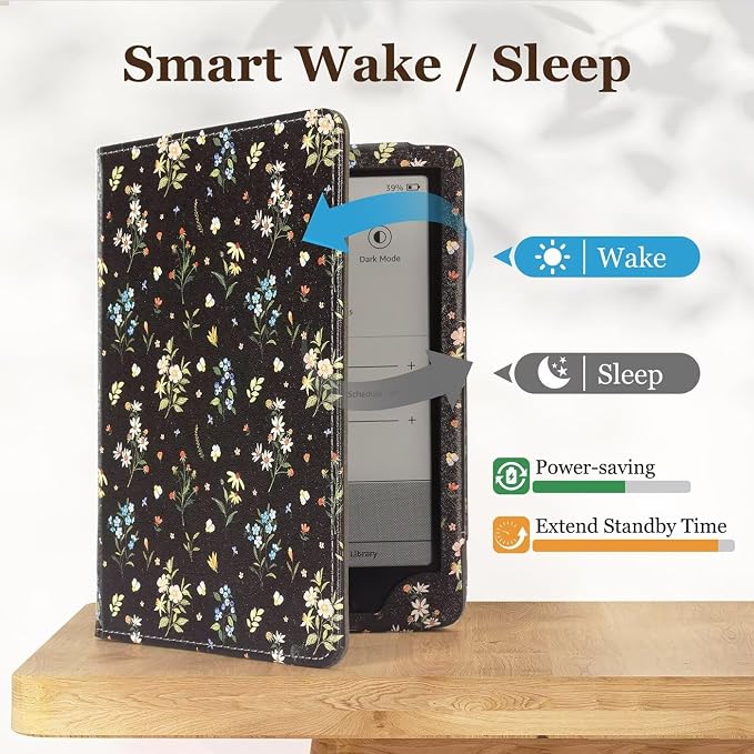 Fancity Case for Kindle Paperwhite 7/6.8 12th/11th Generation 2025 2024 | PU Leather Case with Auto Wake/Sleep Hand Strap for Kindle Paperwhite/Colorsoft Signature Edition 2021 Monet's Garden