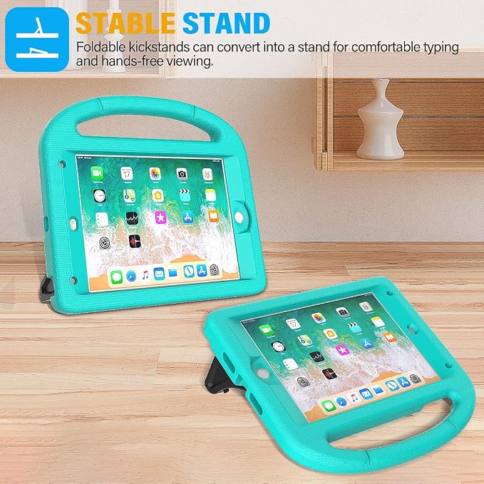 SUPLIK Kids Case for iPad mini 4/5 (7.9) Built-in Screen Protector Durable Shockproof Protective Cover with Handle Stand for 7.9 inch Apple iPad mini 4th/5th Generation Black