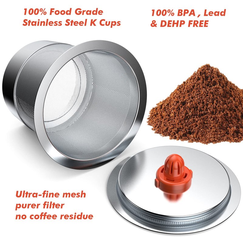 ACOFEM 2 Pack Reusable K Cups Pods for Keurig 1.0 & 2.0