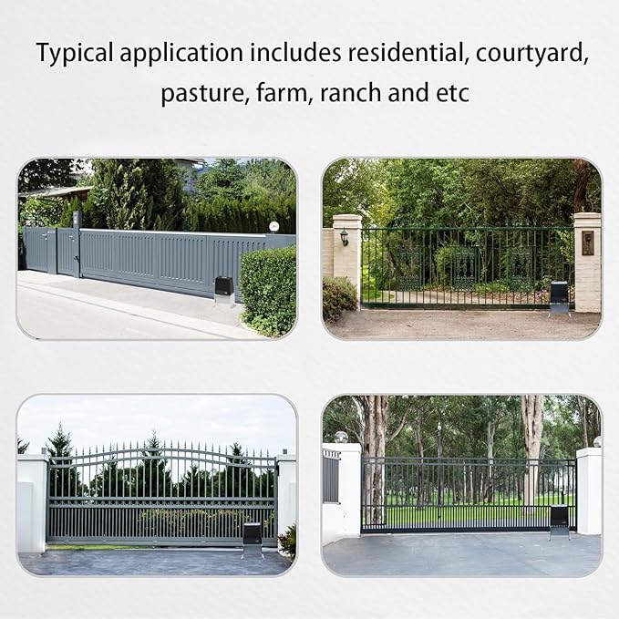 GATEXPERT Sliding Automatic Gate Opener Kit Driveway Security Door Operator Hardware Kit with Two Remotes and Infrared Photocell Sensor for Slide Gates up to 40 feet Long (for Gates up to 2200lbs)