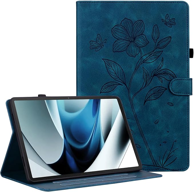 Case for iPad mini 7 2024 A17 Pro iPad mini 6 2021 8.3 inch Auto Wake/Sleep Multi-Angle Flip PU Leather Cover Case with Stylus Holder Blue