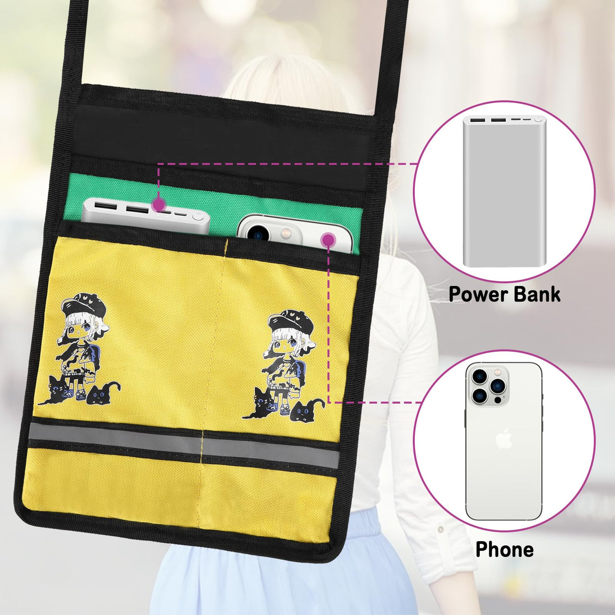 Offstar Leisure Backpack, Travel Backpack, Simple Cute Backpack, Anime Theme Bag, Sports Backpack, Suitable for Lighter Days or Weekend Outings, Pink
