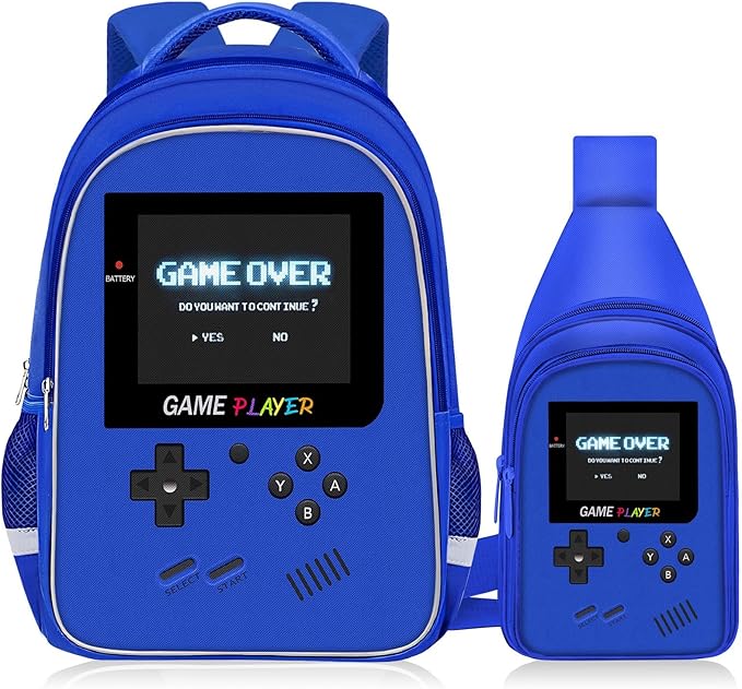 School Backpack For Boys - Gamer Boys Backpack For Kids Children Teens Elementary Middle School - Ages 6-18，17″