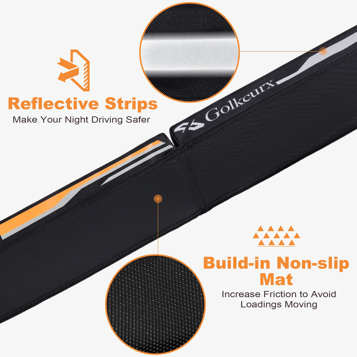Golkcurx Universal Soft Roof Rack Pads for Kayak（Black）