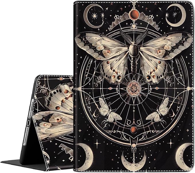Case for iPad Air 11 Inch Case M2 2024 iPad Air 6th Gen Case/iPad Air 5th Gen 2022/Air 4th 2020 10.9 Inch Slim Stand Protective Smart Cover Fit iPad Air Retro Moth