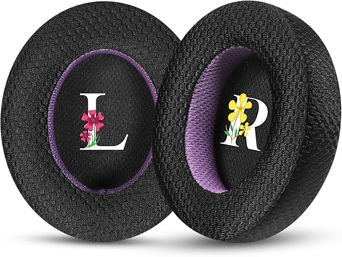 Breathable Mesh Replacement Earpads for SENNHEISER MOMENTUM3 in Black/Purple