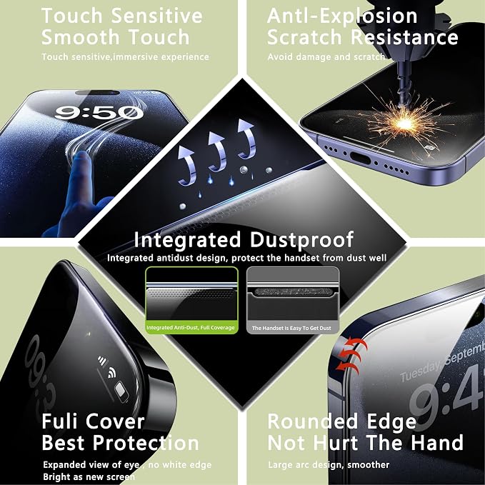 (2-Pack Anti Blue Light Matte Screen Protector for iPhone 11/XR (6.1-Inch)9H Tempered GlassAnti-GlareFull CoverageAnti-FingerprintAuto Dust RemovalBubble-Free