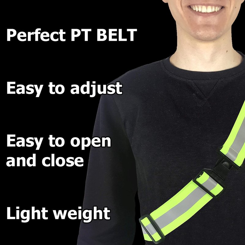 HiVisible Reflective Belt for Running - Army PT Gear (10 x Green)