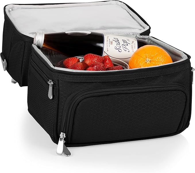 PICNIC TIME NCAA Nebraska Cornhuskers Pranzo Lunch Bag - Insulated Lunch Box with Picnic Set - Lunch Cooler Bag