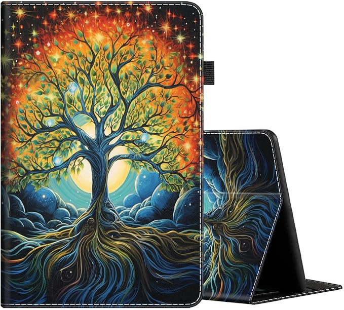 Case Fits Amazon Kindle Fire HD 8 &amp 8 Plus Tablet (12th Generation/10th Generation 2022/2020 Release) 8 Multi-Angle Smart Stand Cover Auto Sleep/Wake Space Corgi Dog