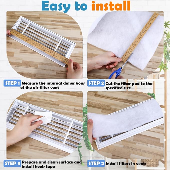 300 x 12 inch Air Vent Filters Polyester Floor Vent Filter Cut to Fit Dust