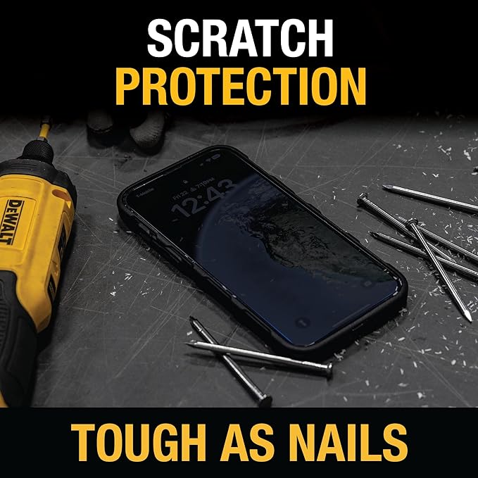 DEWALT Heavy Duty 2Pack Privacy Screen Protector for iPhone 13 Pro Max/14 Plus Sensor Protection Dynamic Island Compatible AntiSpy Tempered Glass [9H Hardness] Case Friendly High Response HD Quality