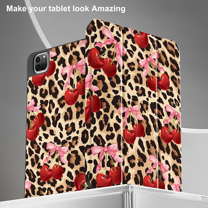 May Chen Case for iPad Pro 11 inch (4th 3rd 2nd &amp 1st Gen) 2022 2021 2020 2018 Trifold Stand + Pencil Holder + Auto Wake/Sleep + Soft TPU Protective Stand Back Cover Abstract Floral