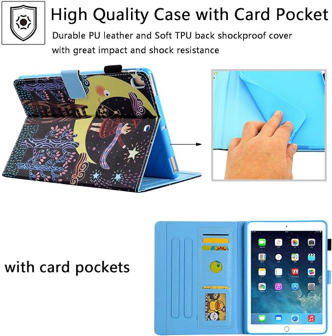 for Apple iPad 10.2 Case 9th/8th/7th Generation Cover (2021/2020/2019) with Auto Wake/Sleep Ultra Thin Lightweight Trifold Stand Folio PU Leather &amp Hard Back Hybrid Cover Almond Blossom