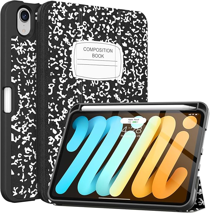 Soke Case for iPad mini (A17 Pro) 7th/ 6th Generation (Book Wine) | Built-in Apple Pencil Slot fit iPad Mini 2024 and 2021 8.3 inch Auto Sleep/Wake