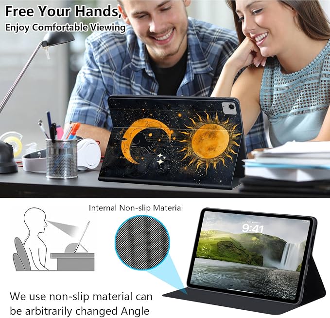 Case for iPad Air 11-inch (M4 2026 / M3 2025 / M2 2024) iPad Air 5th/4th Gen (2022/2020) 10.9 Slim PU Leather Folio Stand &amp Auto Sleep/Wake Protective Smart Cover Tree Fluorescent