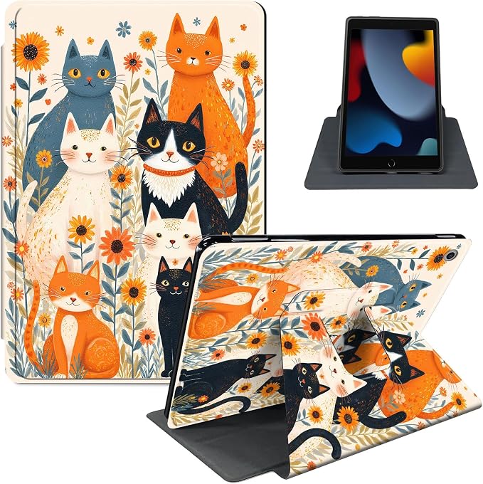 for iPad 11th Generation (A16 2025) 11 / iPad 10th Gen 10.9 2022 Case 360° Rotating PU Leather Stand Cover with Auto Sleep/Wake Shockproof TPU Backl Two Dragons Fighting