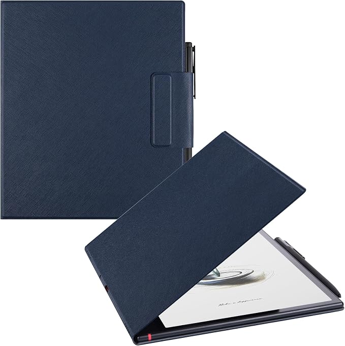 Magnetic Case for 10.3 Boox Note Air 5 CDark Blue | PU Leather Protective CoverSlim &amp LightweightPen Buckle Designwith Auto Sleep/Wake