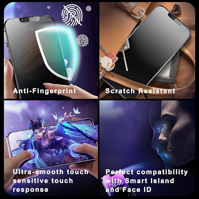 [2-Pack Matte Tempered Glass Screen Protector for iPhone 15 Pro Max Anti-Fingerprint &amp Oil Resistant Smooth as Silk 9H Hardness Bubble-Free Case Friendly 6.7-Inch