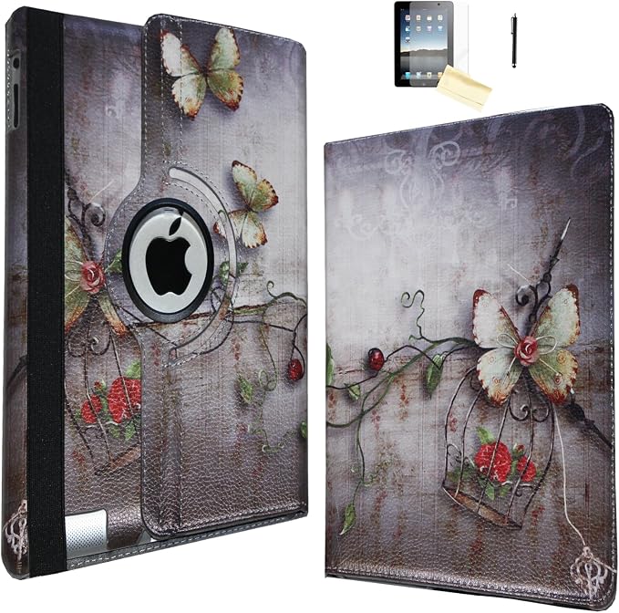 Case for iPad 9.7 2018/2017 Rotating Stand Smart Magnetic Auto Wake Up/Sleep Cover for A1893 A1954 A1822 A1823 MP2G2LL/A MP2J2LL/A MPGT2LL/A MPGW2LL/A MP2F2LL/A MP2H2LL/A (Crocodile)