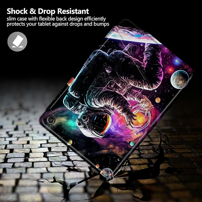 American Flag Deer Pattern Case for All-New Amazon Kindle Fire 7 Inch Tablet (9th/7th/5th Generation 2019/2017/2015 Release)360 Degree Rotating Stand Protective Cover with Auto Sleep/Wake