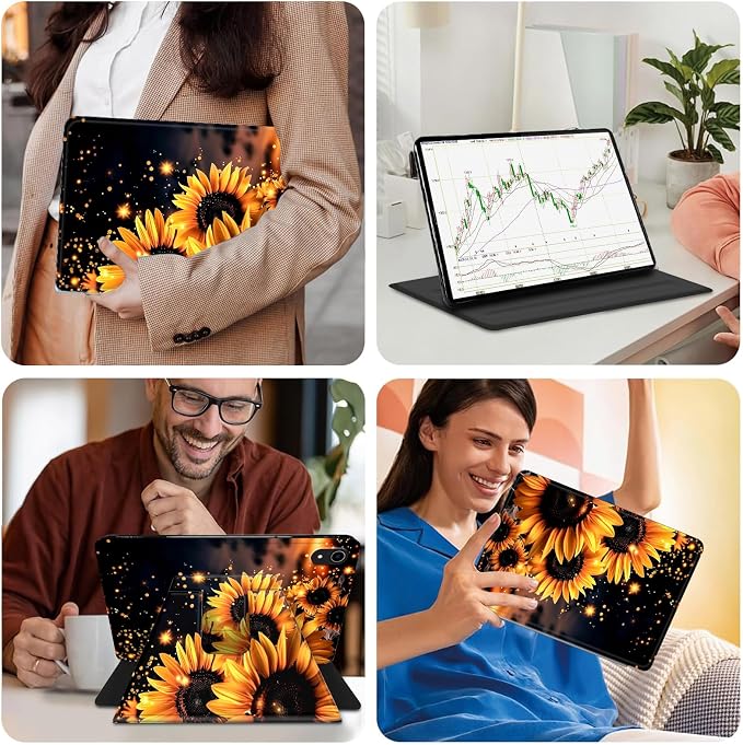for Samsung Galaxy Tab A9 Plus Case 11 Inch 2024 2023 (SM-X210/X216/X218)360 Degree Rotating Smart Cover Case with Auto Sleep/Wake-Beautiful Highland Cow