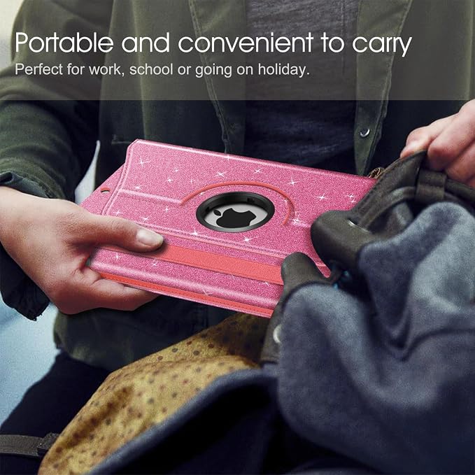 Fintie 360° Rotating Case for iPad 9th / 8th / 7th Generation 10.2 Inch | Swivel Stand Portrait &amp Landscape Viewing Shockproof Cover with Pencil Holder Auto Wake/Sleep Aqua Wave