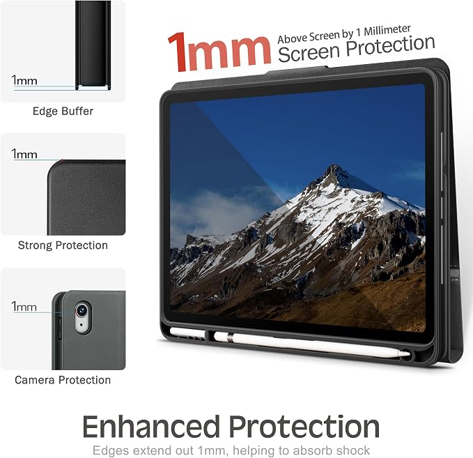 Case for iPad (A16) 11th Gen 11-inch iPad 10th Gen 10.9-inch | with Pencil Holder PU Leather Protective Cover Auto Sleep/Wake Multi-Angle Viewing/Typing Stand Magnetic Closure Beige