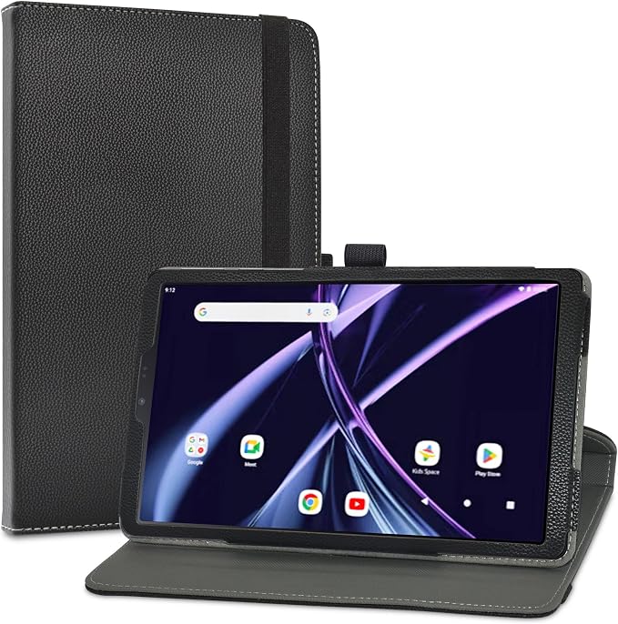 LiuShan Compatible with Acer Iconia Tab A8 Case，360 Degree Rotation Stand PU Cover for Acer Iconia Tab A8 8.7 Tablet（Not Fit Other TabletBlack