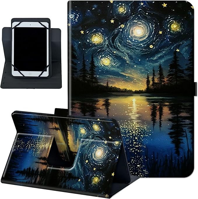 Universal Case for 10.6 inch 11 inch TabletUniversal Case for 10.6-11 Inch Touchscreen TabletSlim PU Leather Stand Folio Shell Cover with 360 Degree Rotatable Kickstand ViewingAbstract Sun Leaf