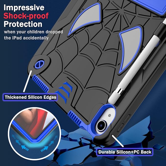 Dteck for iPad Air 3rd Gen (2019) / iPad Pro (2017) Case 10.5 Shockproof Protective Case with Kickstand Hard Plastic Shell 3-Layer Protection Drop Proof Sturdy Rugged Tablet Cover (Aqua+Rose)