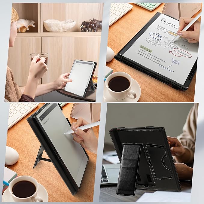 E NET-CASE Case for Remarkable 2 Paper Tablet - Business Design Protective Stand Cover with Pen Holder/Hand Strap/Carrying Shoulder Strap &amp Auto Sleep/Wake for 10.3 2020 Released (Green)