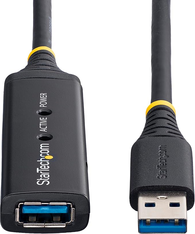 StarTech 3m Active USB 5Gbps Extension Cable USB-A M/F TAA | 3.0 repeater With AC power adapter Fully shielded USB 3.2 Gen1 Type-A USB Powered Blue LED status indicator