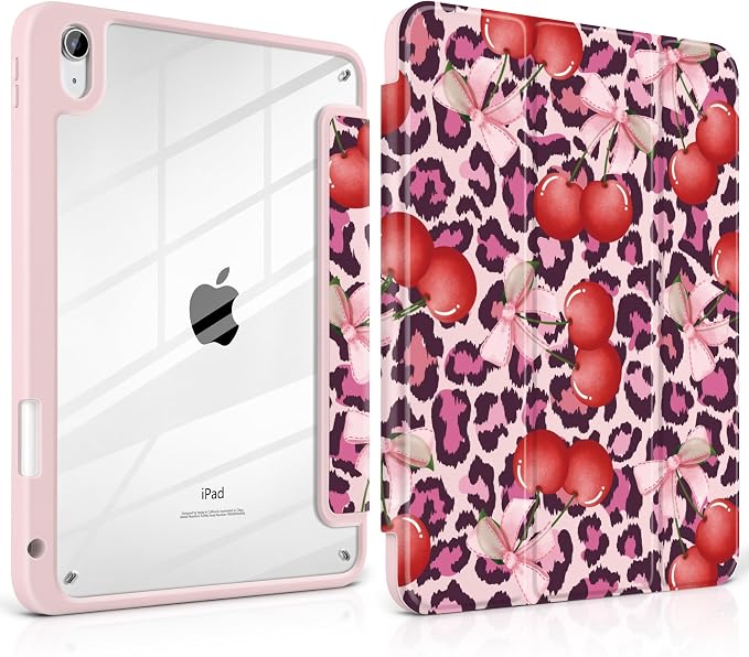 Case for iPad (A16) 11th Generation 11 inch 2025 /iPad 10th Gen 10.9 2022 - Aesthetic Cute Preppy Design Trifold Cover with Soft TPU Bumper Clear Back Auto Sleep/Wake Waves