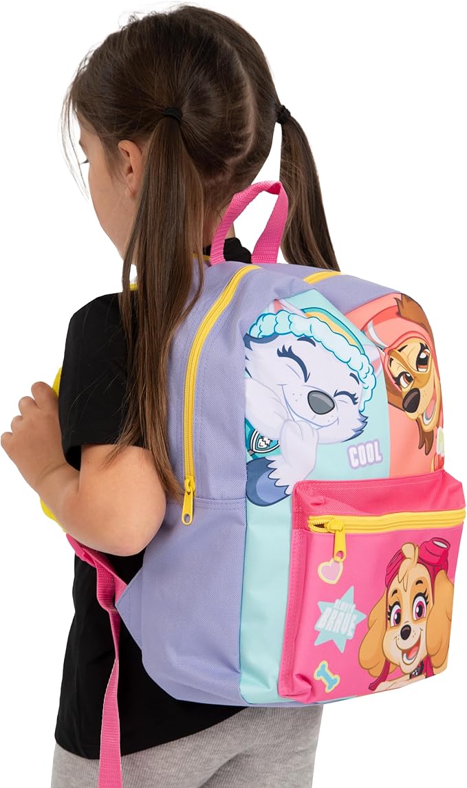 Paw Patrol Backpack 3 Piece Set | Skye Girls Backpack, Lunch Bag And Water Bottle | Girls School Bag | One Size Purple