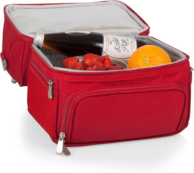PICNIC TIME NCAA Nebraska Cornhuskers Pranzo Lunch Bag - Insulated Lunch Box with Picnic Set - Lunch Cooler Bag