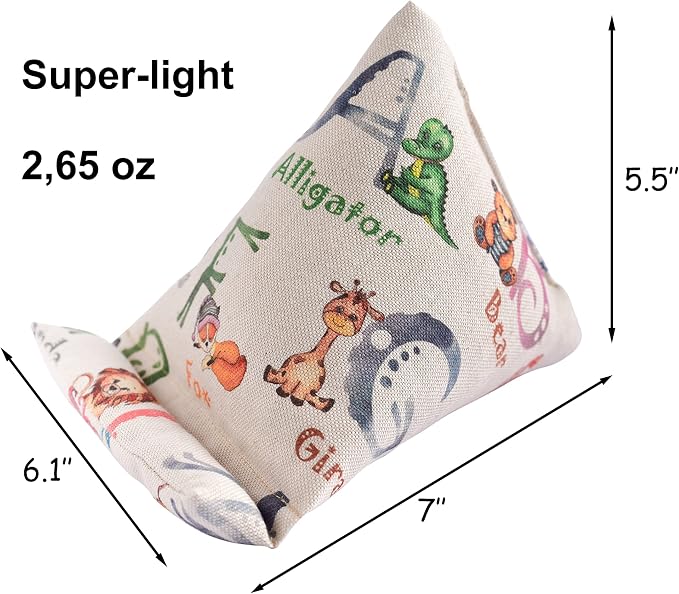 Handmade Phone Pillow Holder - The Wedge Mobile Device Stand - Fabric Phone Stand for All iPhones All Smartphones! 7 x 6.1 x 5.5 Inches (ABC)