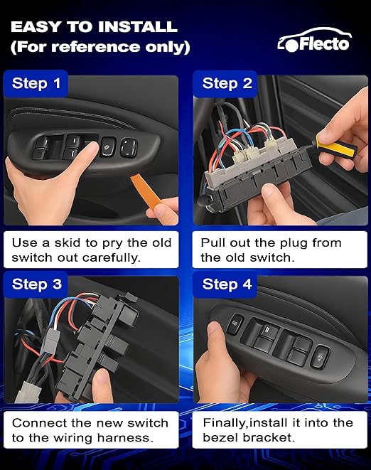 Flecto 20835553 Master Power Window Switch Driver Side with Door Lock Compatible with 2011-2013 Chevy Silverado, Replace# 20835553AD, Driver Side Window and Door Lock Control Assembly