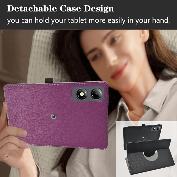 LiuShan Compatible with Bpad Mini SE caseZuleisy E8A case360 Degree Rotation Stand PU Cover for Bpad Mini SE/Robtomp M87QF68L/Blackview Link 2/Zuleisy E8A/Phatom E8A/HAOVM M8 8.7 Inch TabletBlack