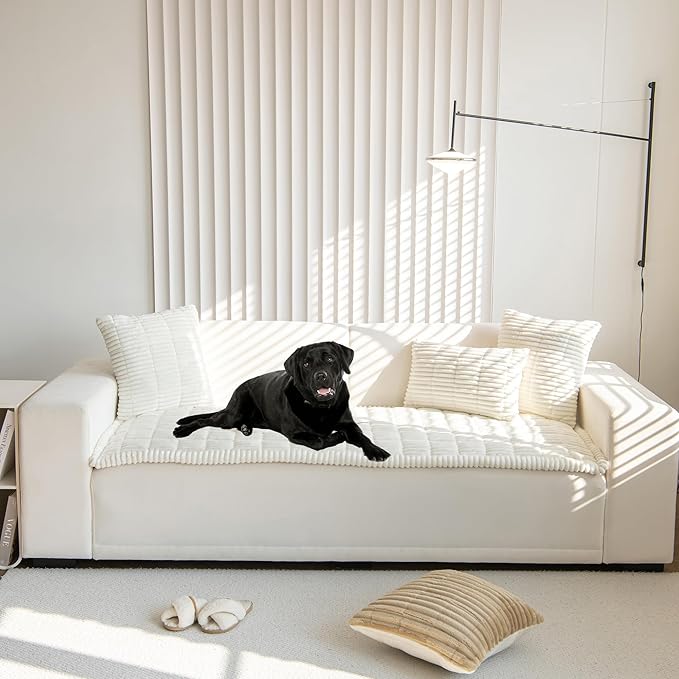 Mivnue Pet Couch Cover, Couch Covers for Dogs, Washable Dog Sofa Covers Couch Protector, Fuzzy Non Slip Couch Slipcover Pet Friendly