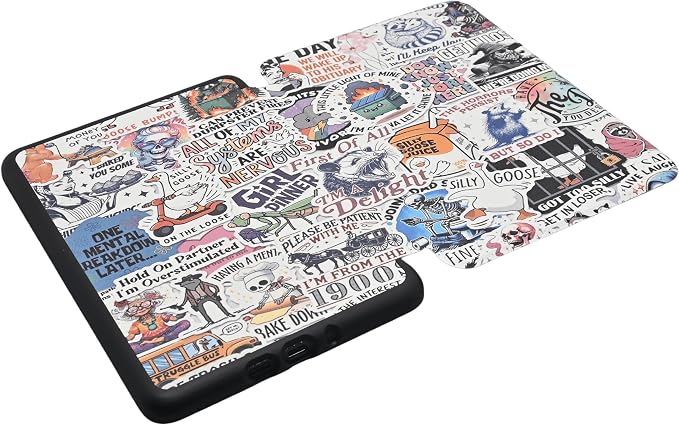 Case for Kindle Paperwhite 12th Gen 2024. Kindle Colorsoft Signature Edition Lightweight PU Leather Protective Cover with Auto Sleep/Wake Hand Strap Baseball
